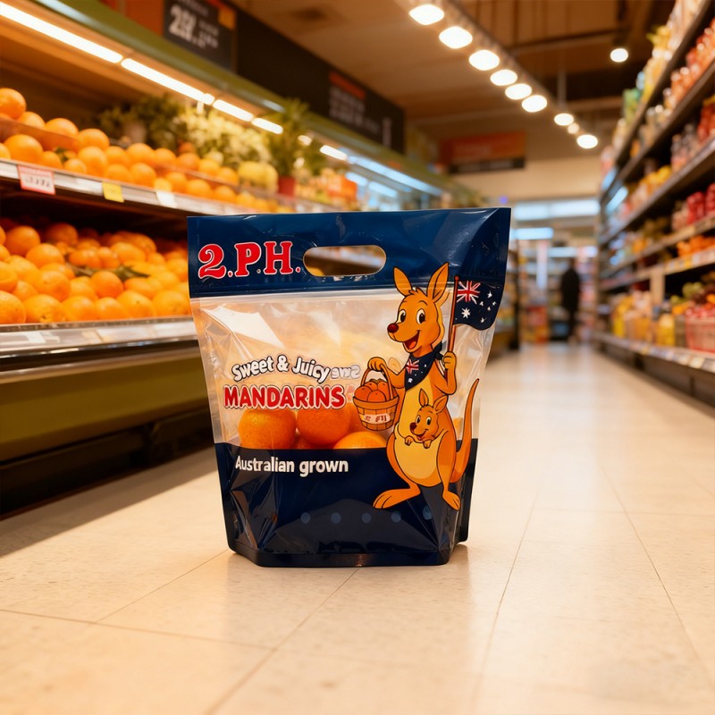 Fresh Fruits Breathable Self-Standing Zipper Bag