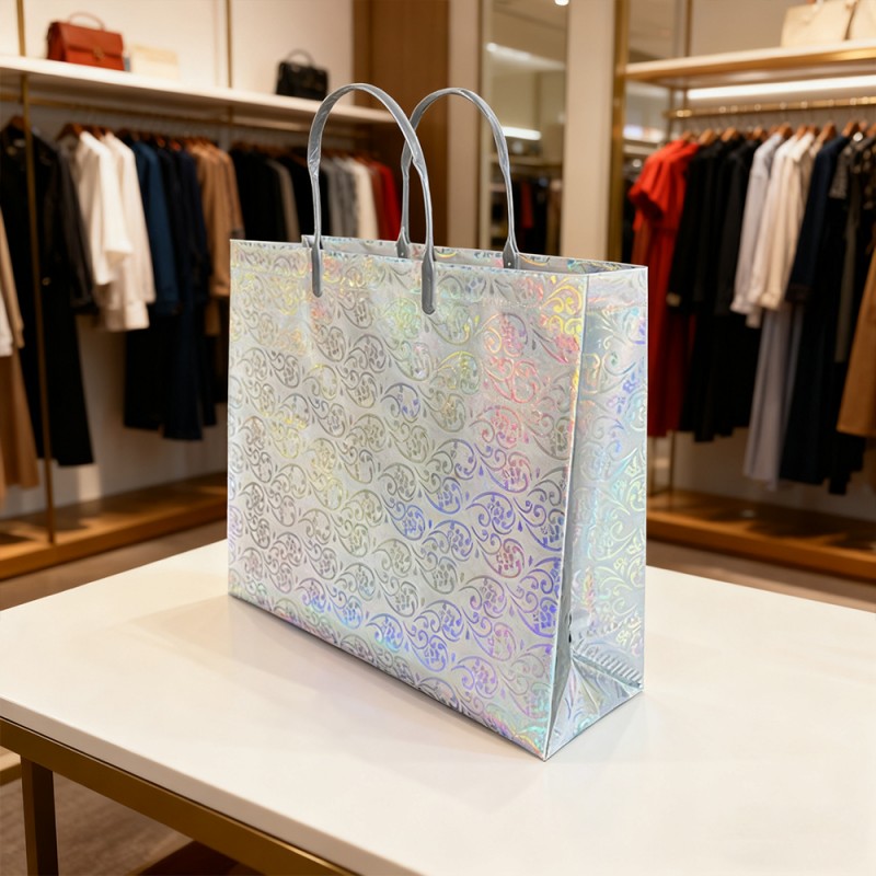 Glitter Film Laminated Gift Tote Bag